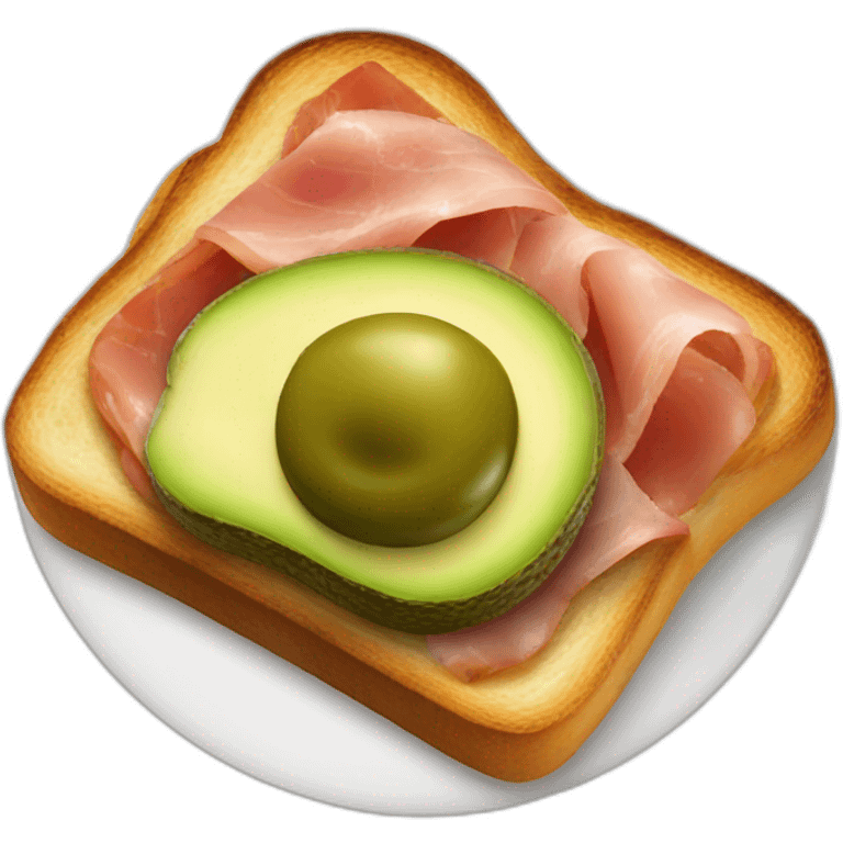 Avocado iberic ham toast emoji