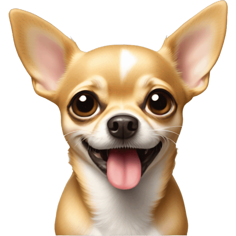 Chihuahua that's sticking out its tongue emoji