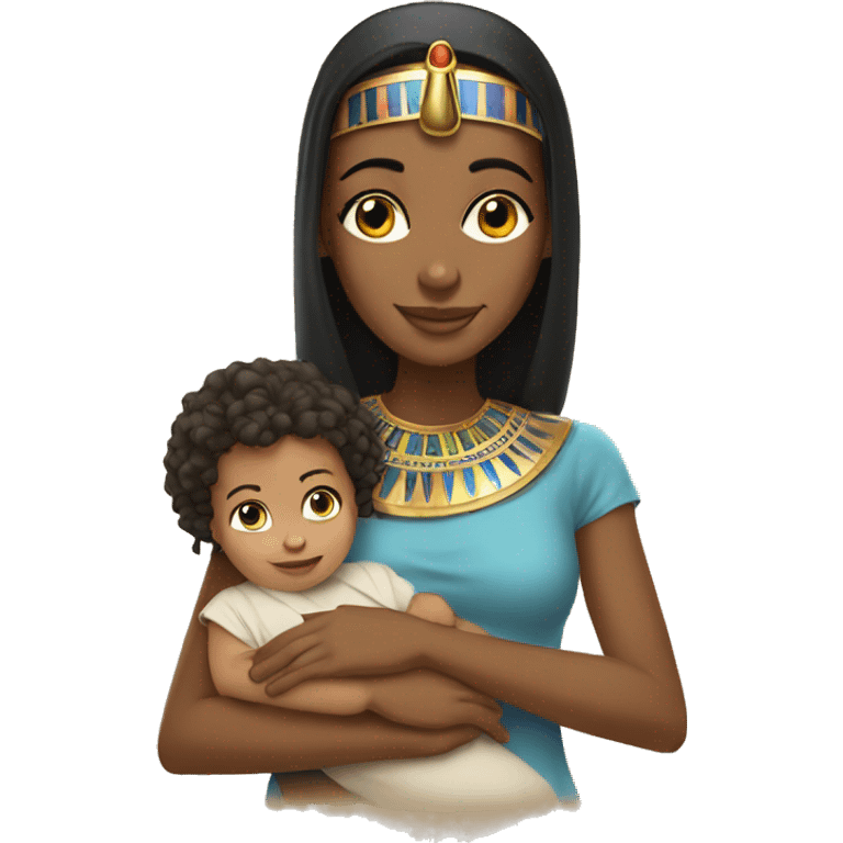 egyptian girl with baby  emoji