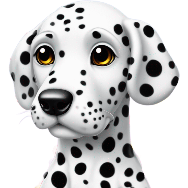 Lisa Frank Dalmatian with rainbow spots ￼ emoji