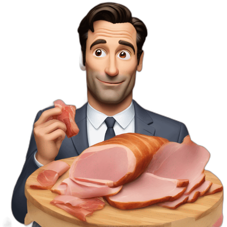 Jon hamm eating ham emoji