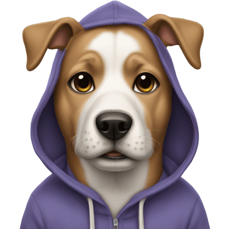 Dog wearing hoodie emoji