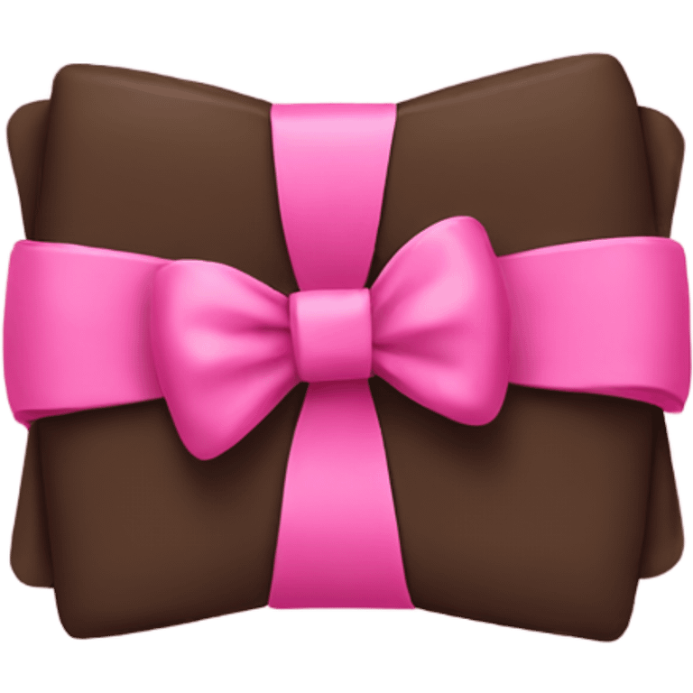 Brown folded blacker with a pink bow emoji