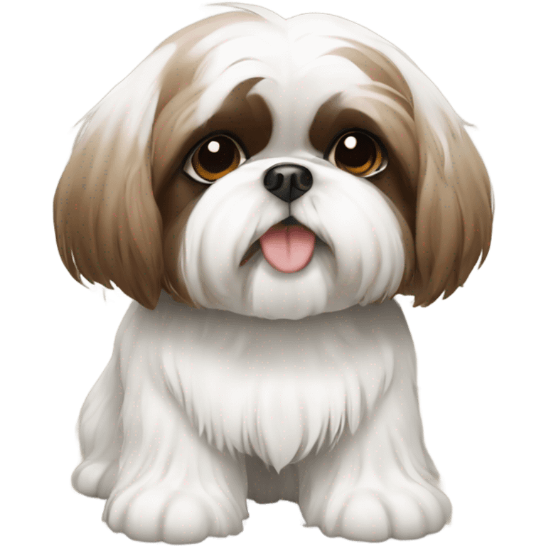 white and brown shih tzu  emoji