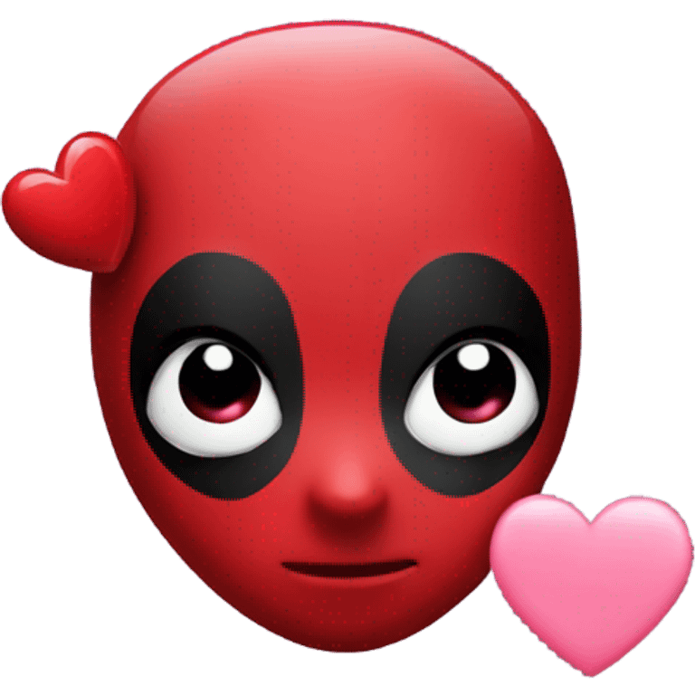 Cute deadpool with heart emoji