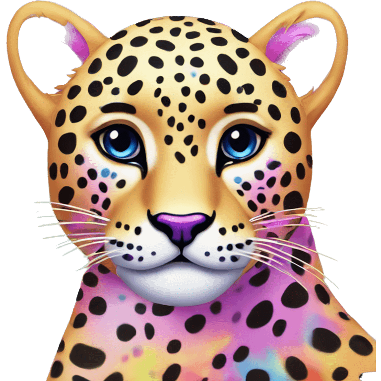 lisa frank rainbow cheetah emoji