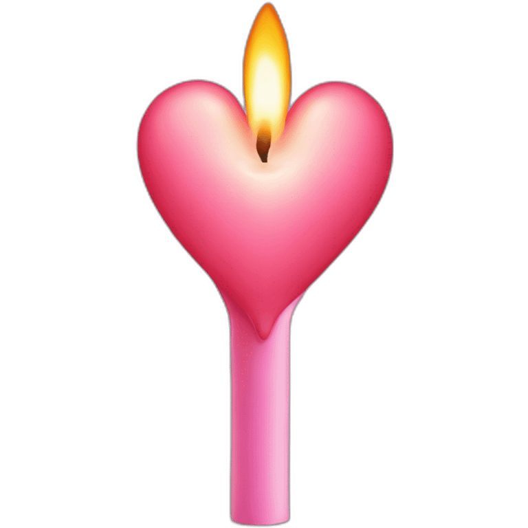 a candle in the shape of a heart emoji