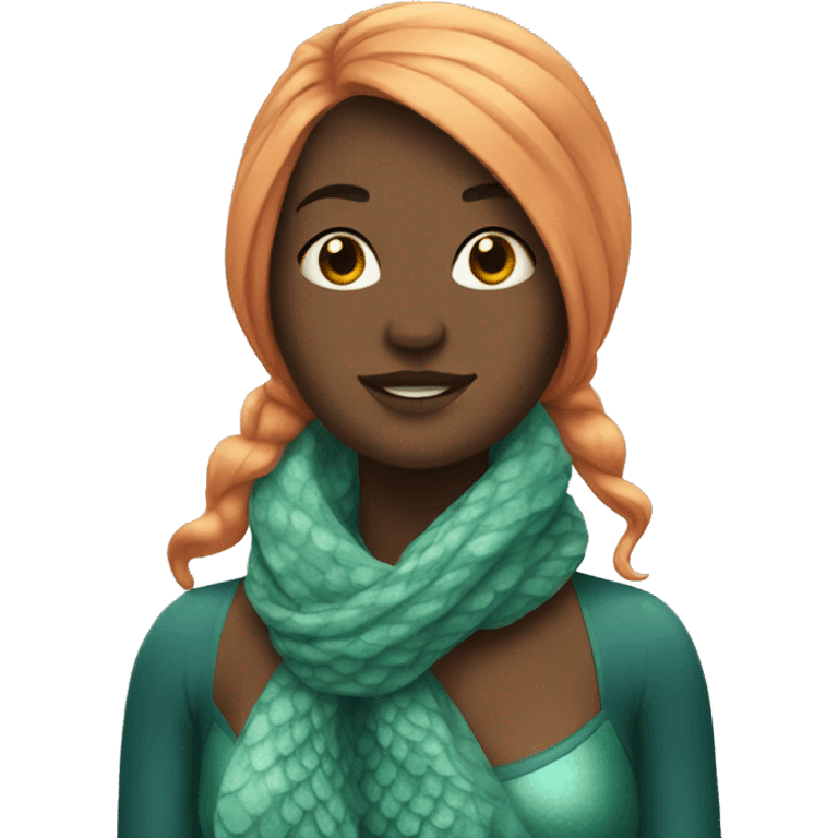 mermaid with a scarf emoji