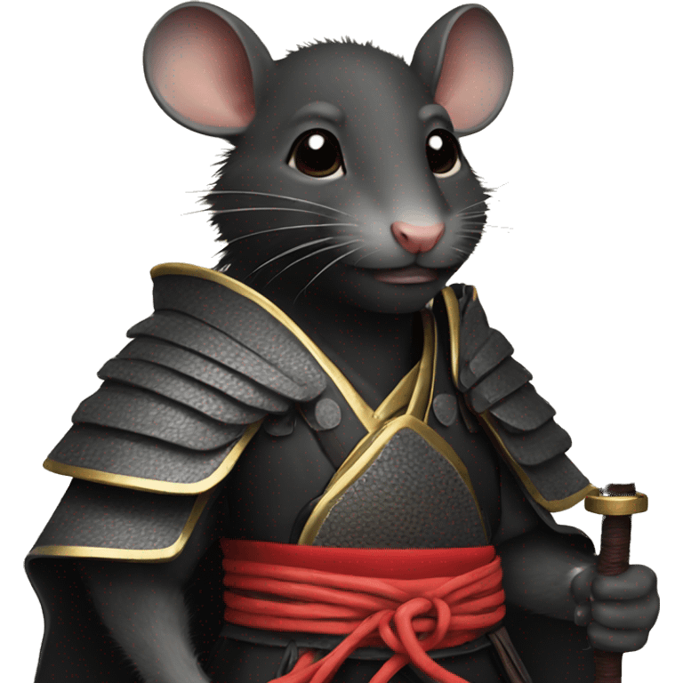 Black rat as samurai emoji