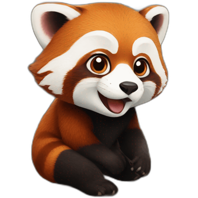 red panda taking subway emoji