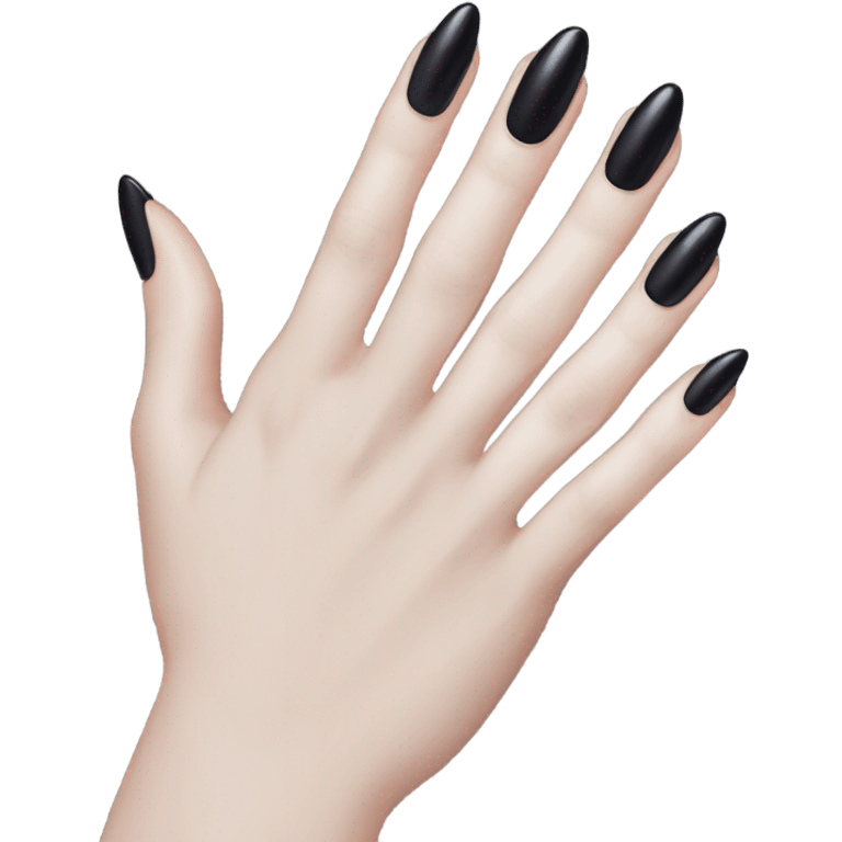 Gothic black fingernails polish emoji