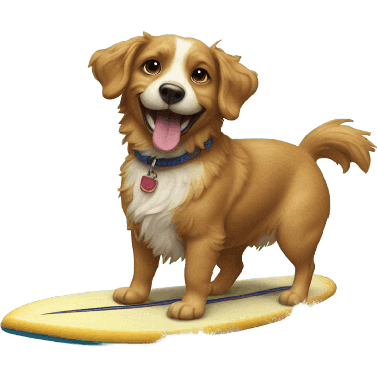 Dog on surfboard emoji