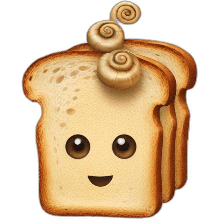 toast with snails on it emoji