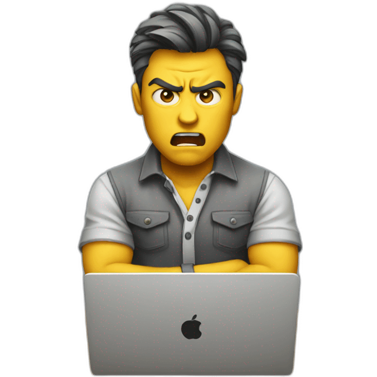 angry designer with laptop emoji