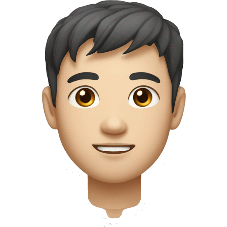 Laotien man with fair skin, round asian eyes,  emoji