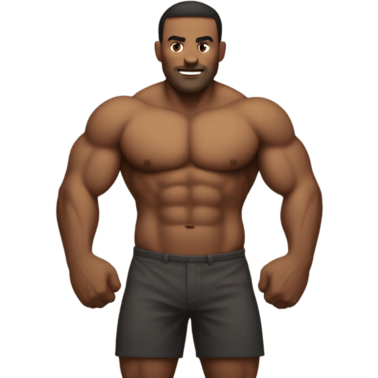 Muscular man with a ball gut emoji