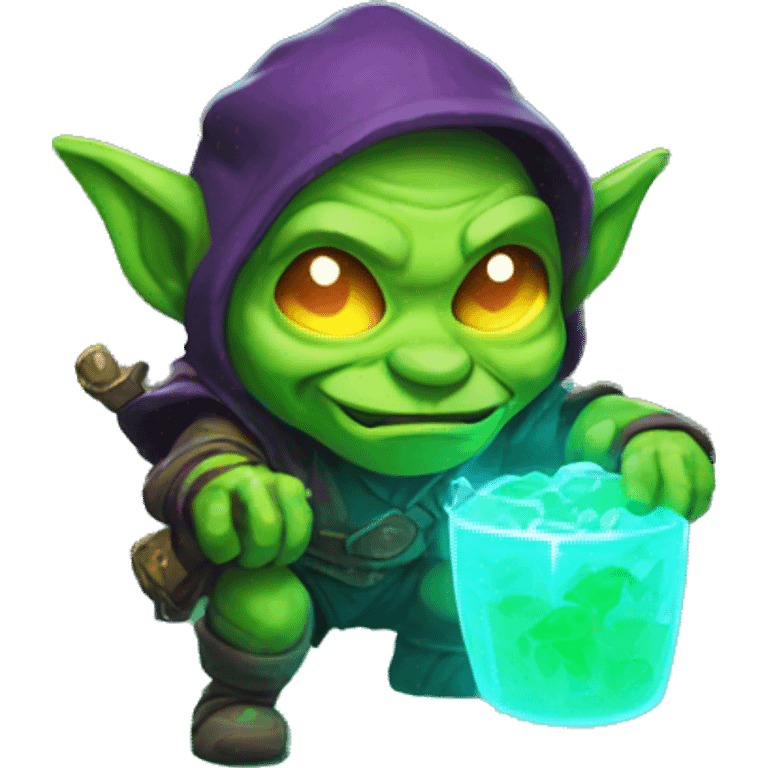 loot goblin with glowing neon emoji