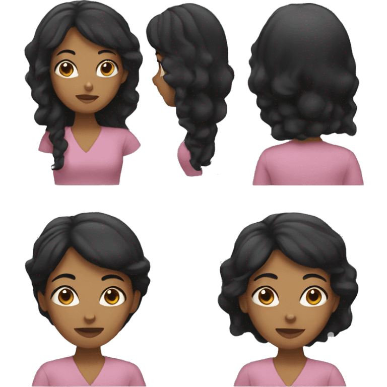 woman with black hair emoji