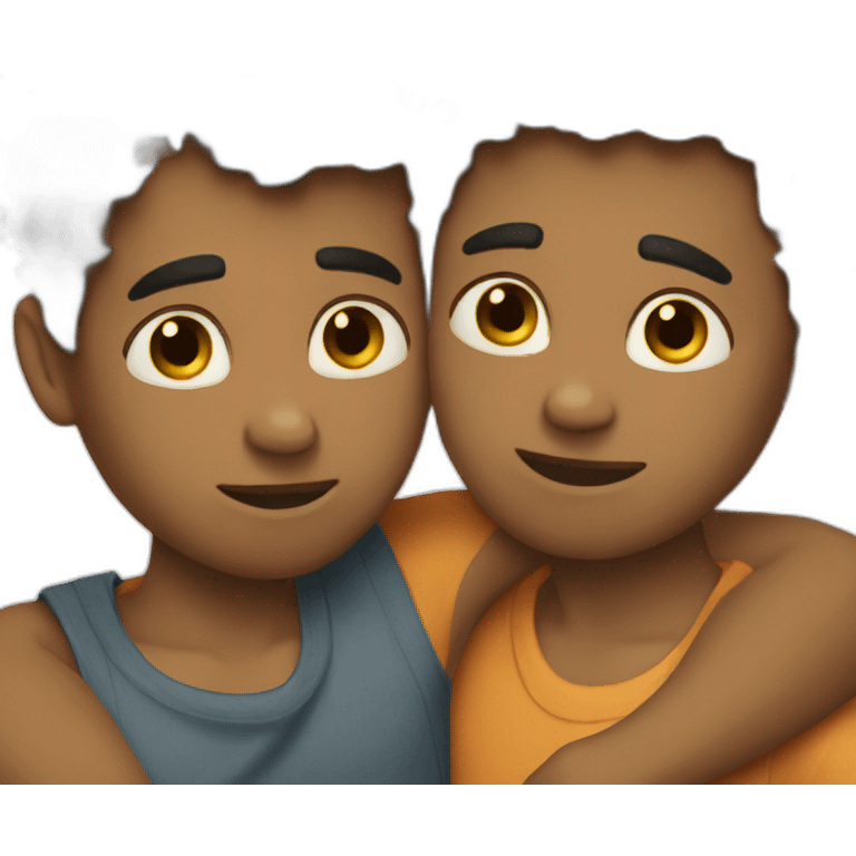 two brother hugging emoji