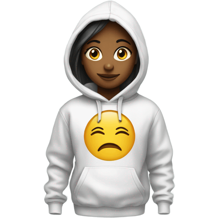 girl wearing swtd hoodie emoji