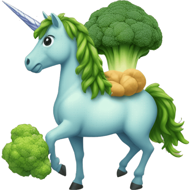 brócoli above a unicorn emoji