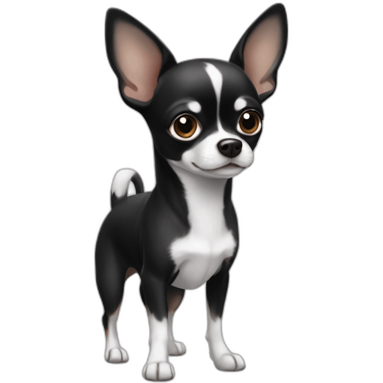 Black and white chihuahua emoji