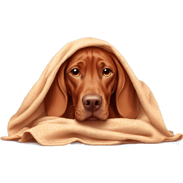 Vizsla under blanket  emoji