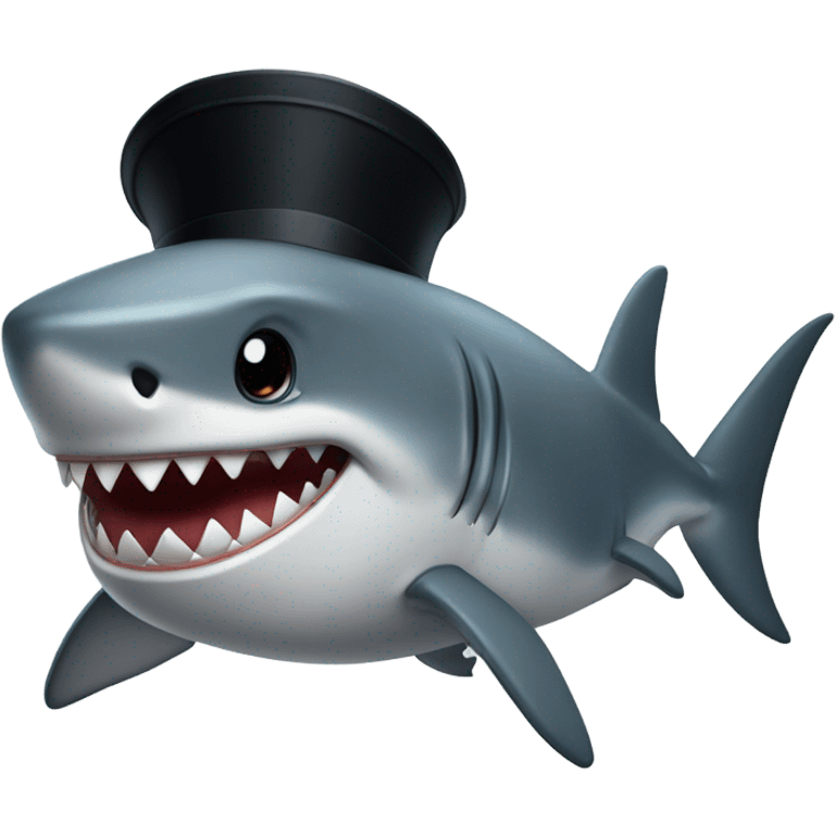 Shark with a top hat emoji