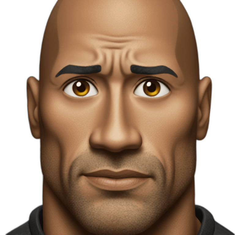 The rock raising his eyebrow emoji