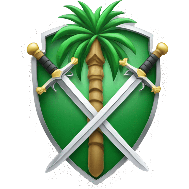 Saudi arabia emblem, two swords and palm tree emoji