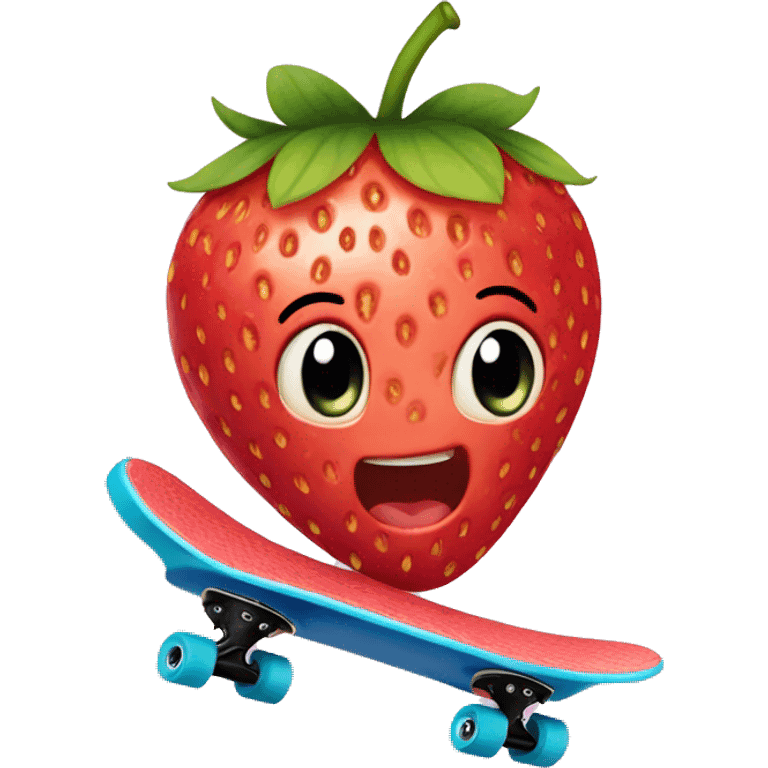 strawberry skate boarding emoji