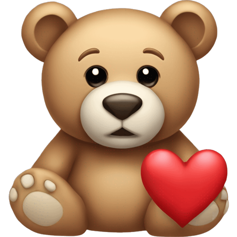 peluche de oso con corazon emoji