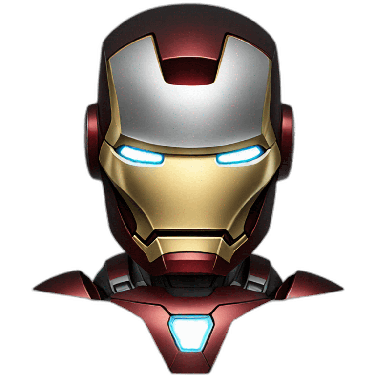 Iron Man Standing On black background emoji