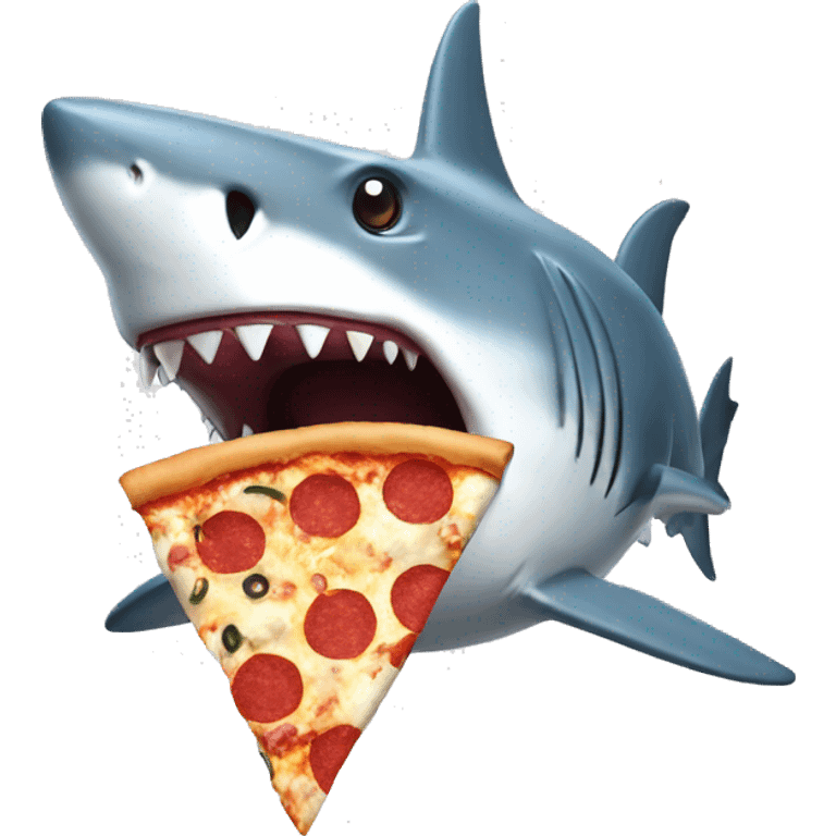 Shark eating pizza emoji