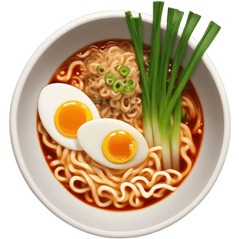 spicy ramen with soft boiled egg emoji