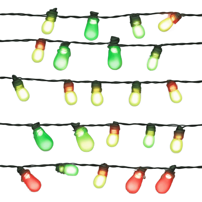 A string of green and red fairy lights  emoji