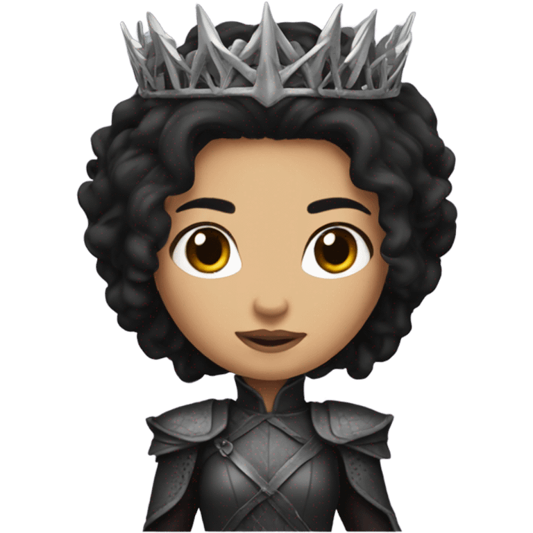 Animated iron throne girl with black hair emoji