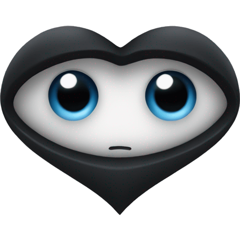 A black heart with simple eye in the middle  emoji