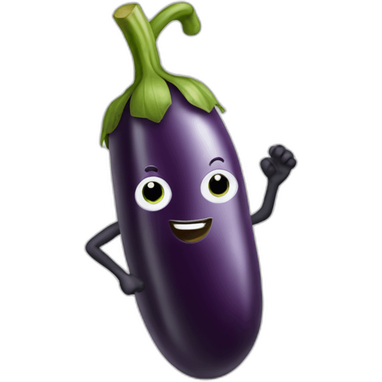 vegetable eggplant with arm and leg emoji