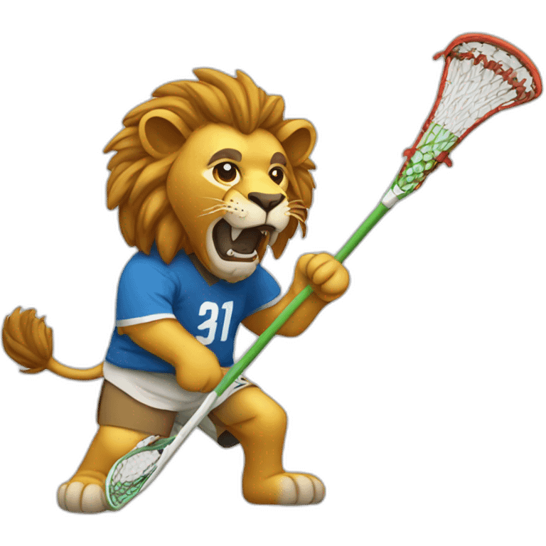 lion playing lacrosse emoji