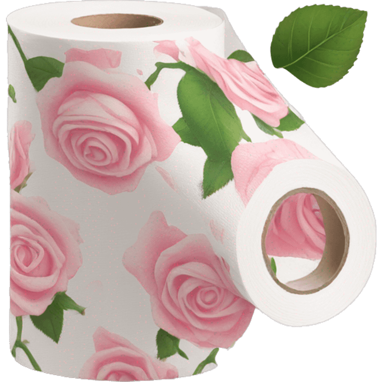 Light pink rose print toilet paper  emoji