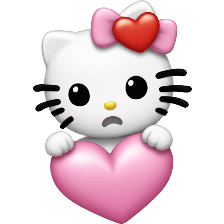 hello kitty with heart emoji