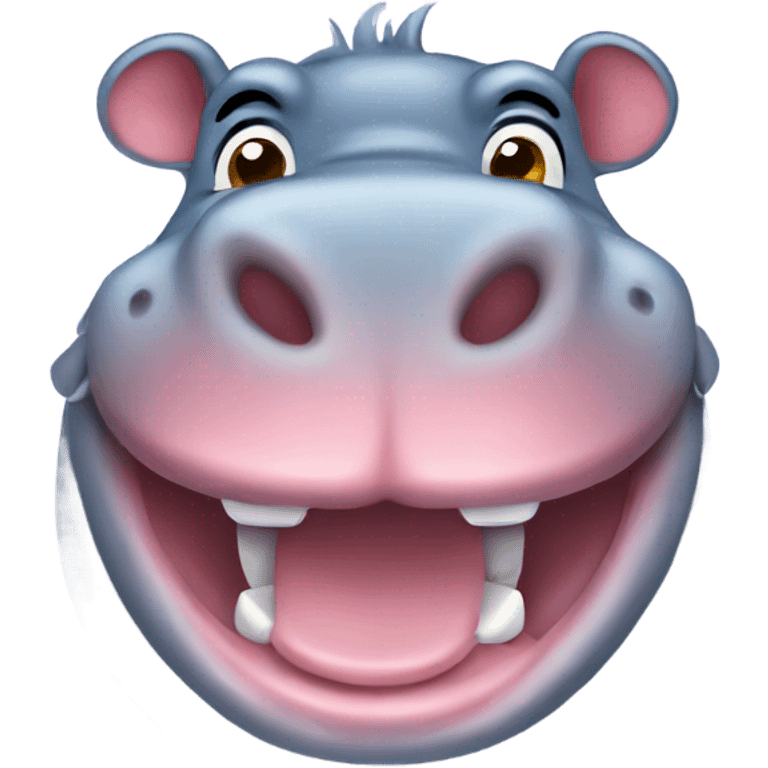 Happy hippo emoji