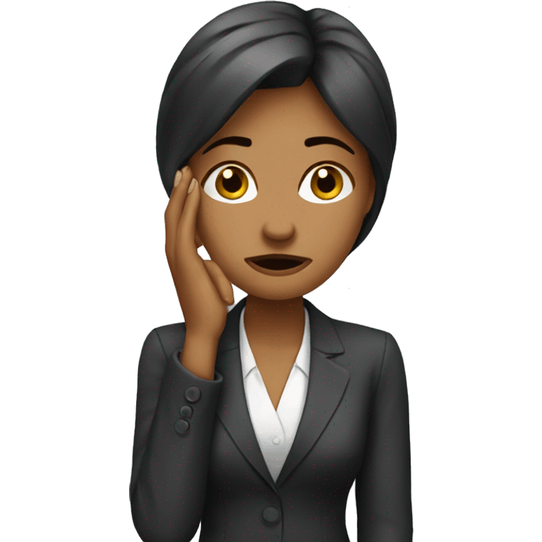 Business woman sad face palm emoji