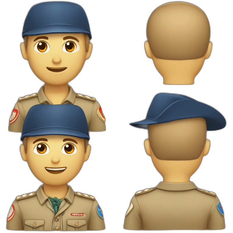 Guides des scout unitaire de France avec cheveux marron en queue de cheval emoji