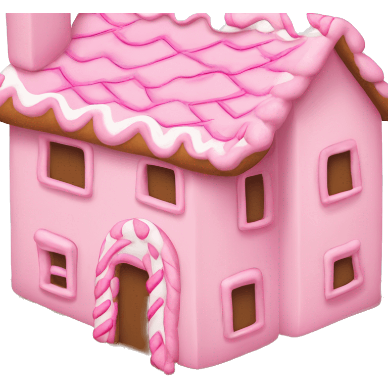 Pink gingerbread house ￼ emoji