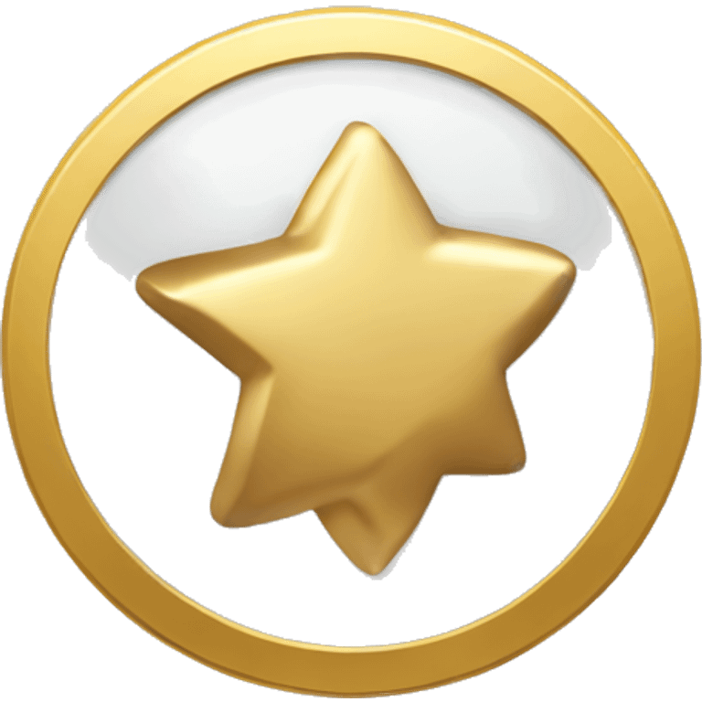 3D thick money coin icon, star in center emoji