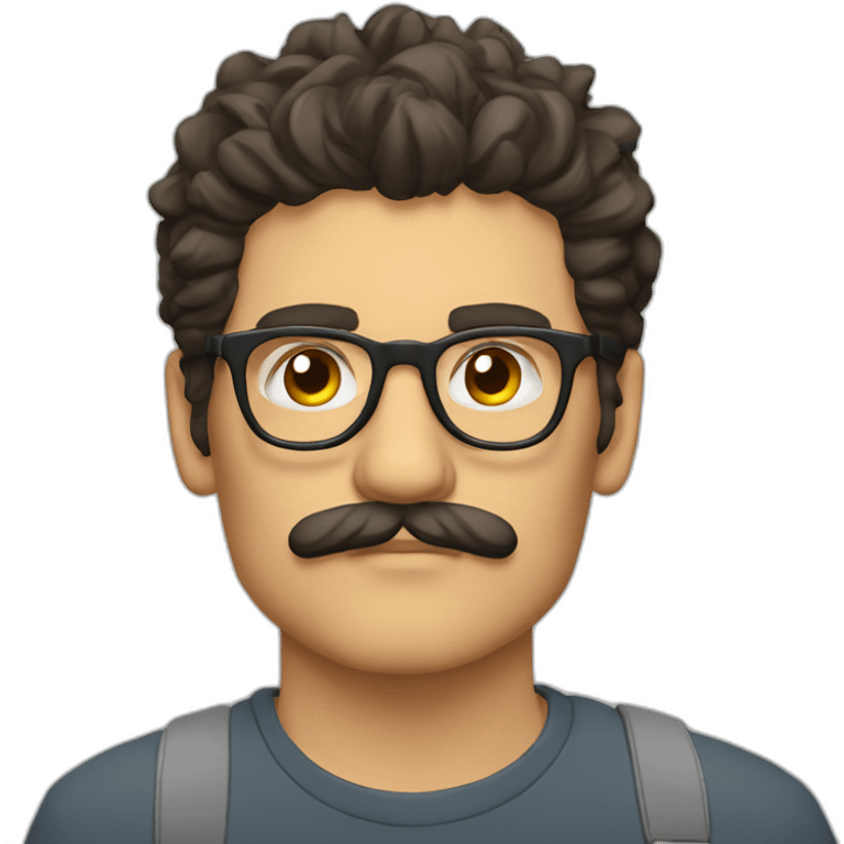 john-mayer-with-glasses-and-mustache-thinking emoji