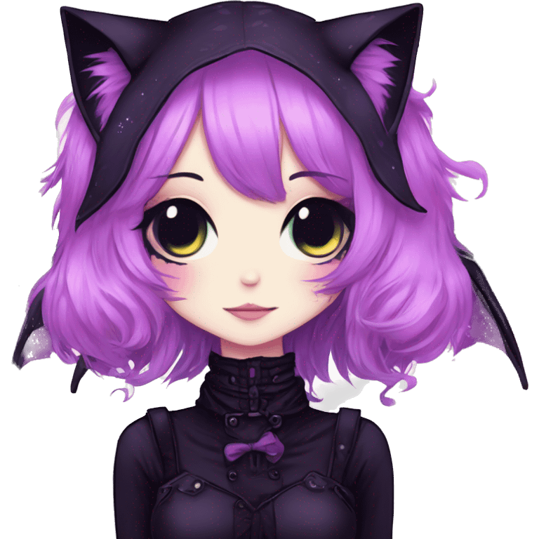 Gorgeous Cute Gothic Edgy Nebula Gradient Beautiful Anime Emo CatLady emoji