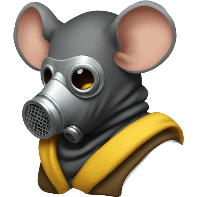 Profile of a rat with a cloth gas mask  emoji